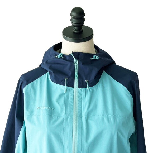 Mammut Wenaha Rain Jacket in Navy/Aqua | LARGE - Picture 3 of 10